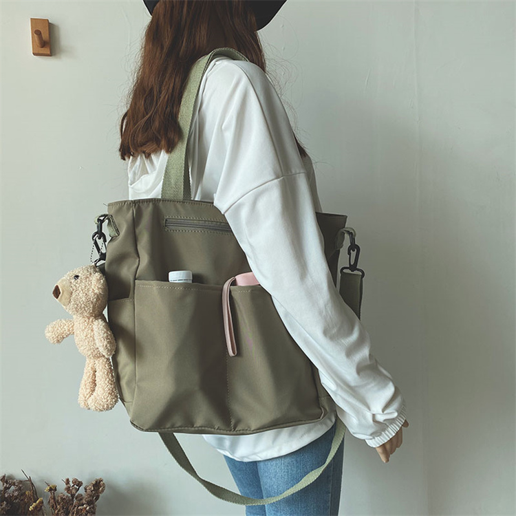 大学生向け防水キャンバストート斜めがけ対応