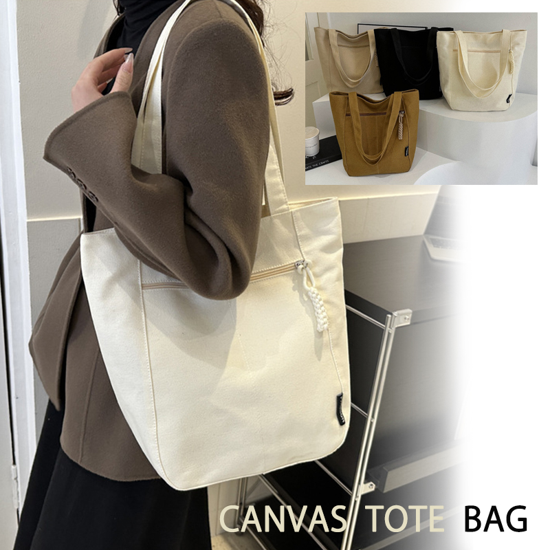 2024新作 大容量キャンバストートバッグ 肩掛け帆布
