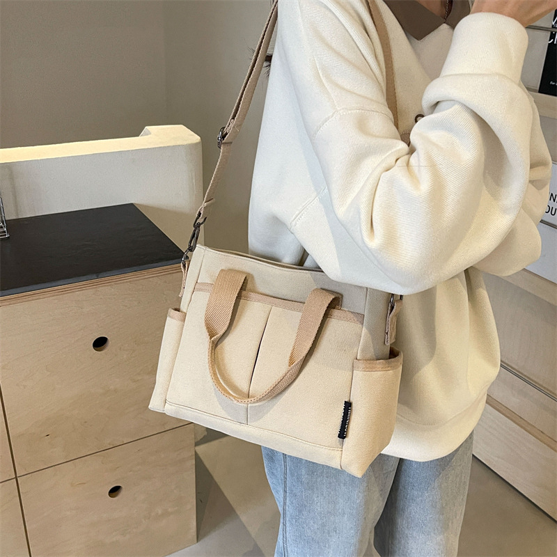 キャンバストート マルチポケット機能性ミニトート