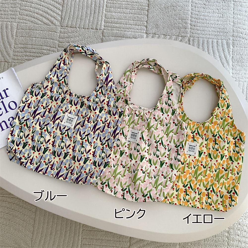 花柄キャンバストート おしゃれエコバッグ