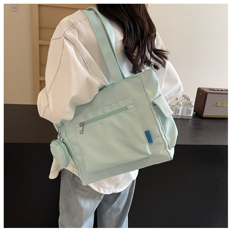 キャンバストート ミニマルポケット付きキャンバストート
