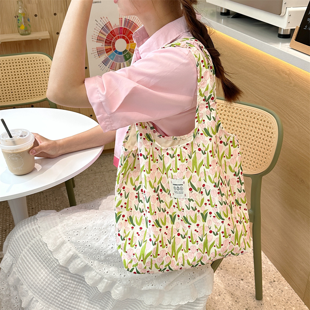 花柄キャンバストート おしゃれエコバッグ