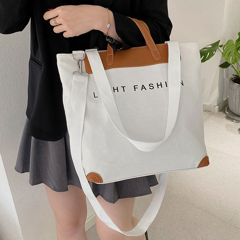 大容量キャンバストート肩かけバッグ