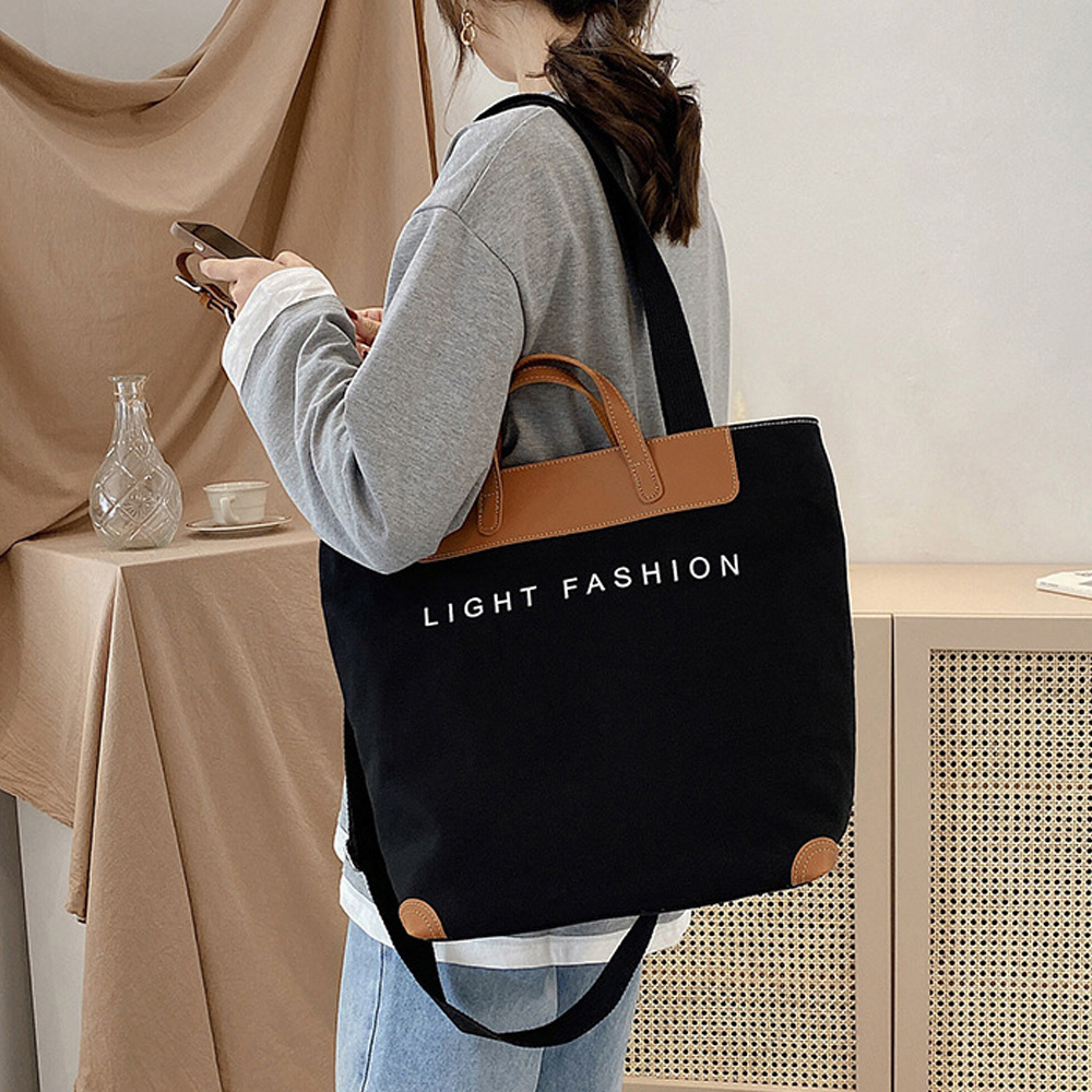 大容量キャンバストート肩かけバッグ