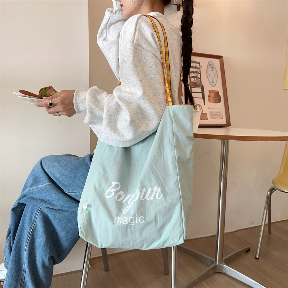キャンバストート チェック柄リバーシブル日常トート