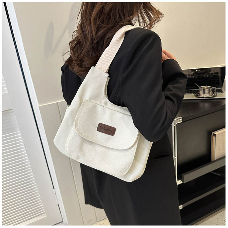 大容量キャンバストートバッグ 手提げ肩掛け二用マザーズバッグ