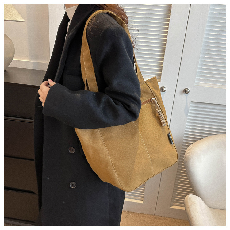 2024新作 大容量キャンバストートバッグ 肩掛け帆布