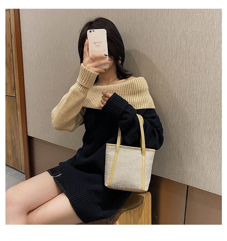 キャンバストート 麻風合い上品ミニトート