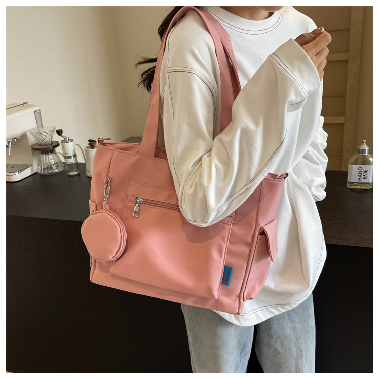 キャンバストート ミニマルポケット付きキャンバストート