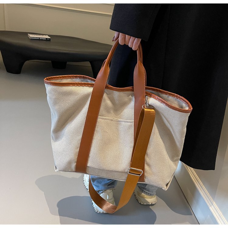 キャンバストート シンプル二重ハンドル帆布バッグ