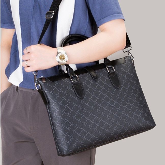 トートバックメンズ トラベル柄 高級ビジネストート