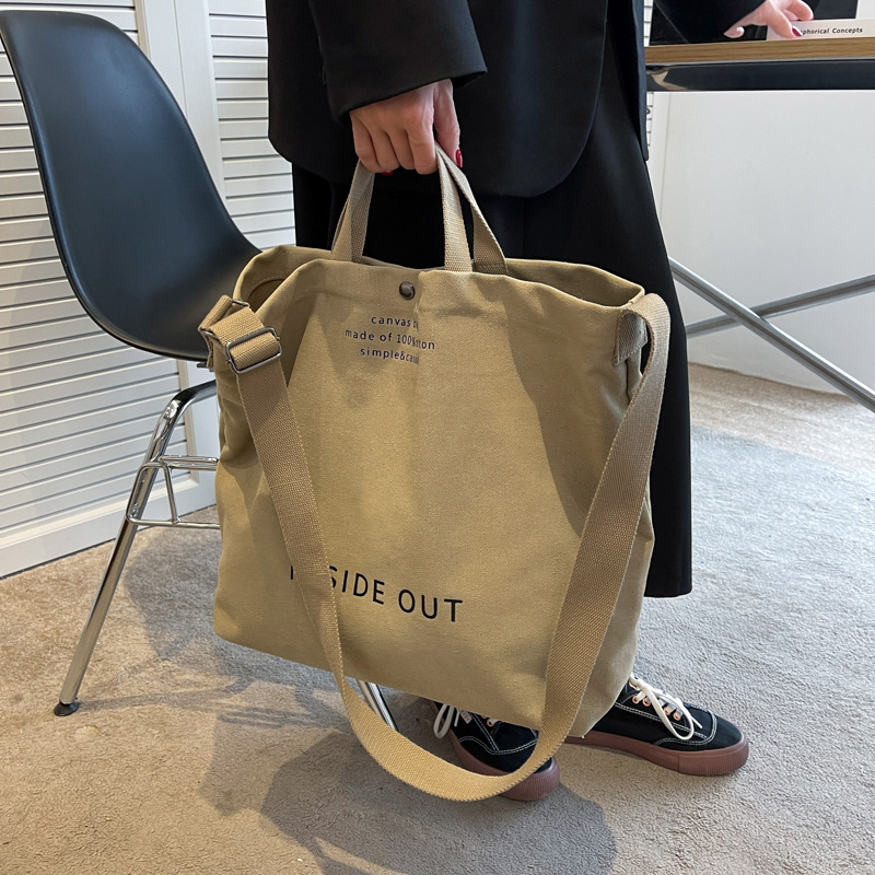 トートバックメンズ シンプル肩掛け帆布トート