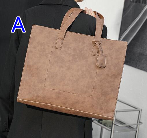 トートバックメンズ 男性用おしゃれ合成皮革ビジネストートバッグ
