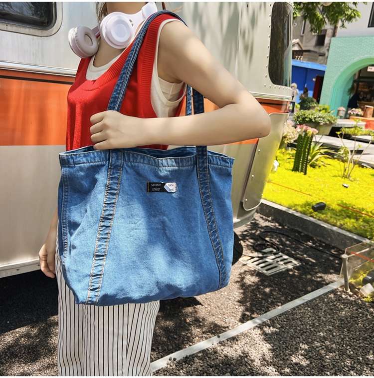 トートバックレディース カジュアルデニムトートバッグ