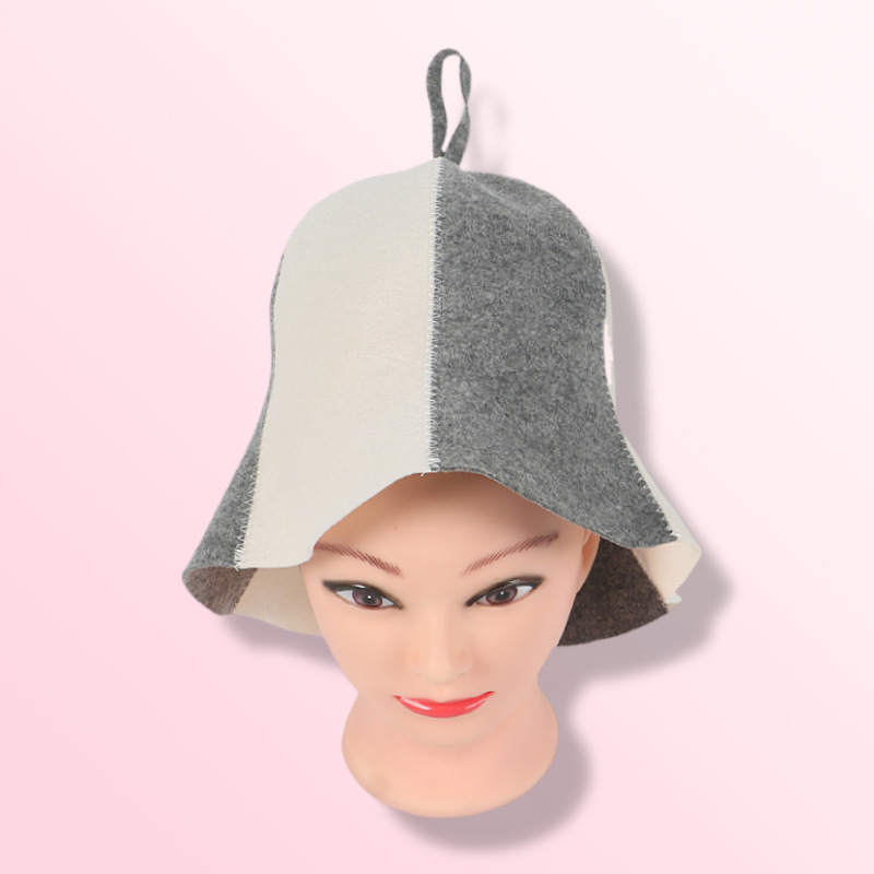 サウナグッズ 配色切替デザインフェルト素材サウナハット
