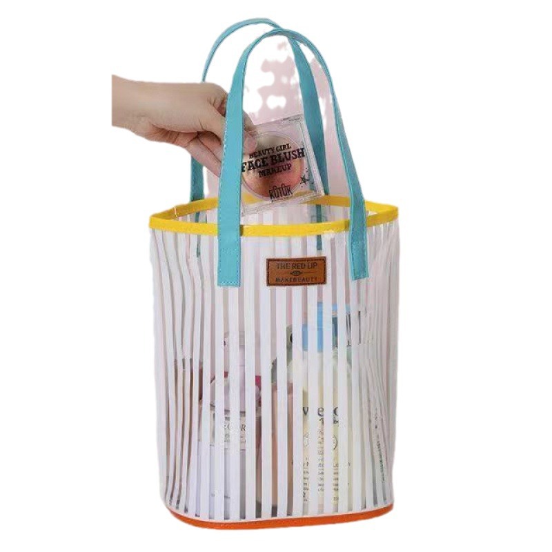 サウナグッズ 透明ストライプ サウナトートバッグ