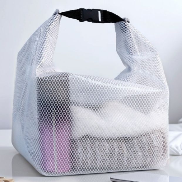 サウナグッズ 半透明メッシュ防水サウナバッグ