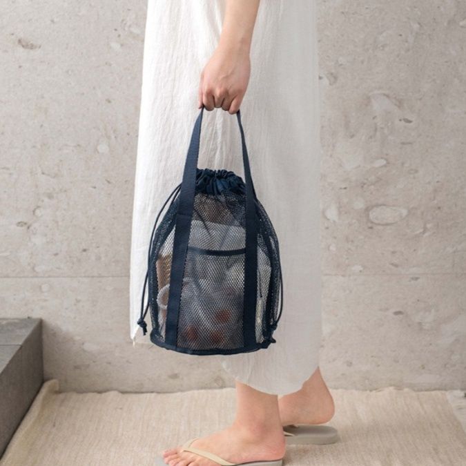 サウナウェア/サウナハット　サウナグッズ 透明メッシュ巾着サウナバッグ