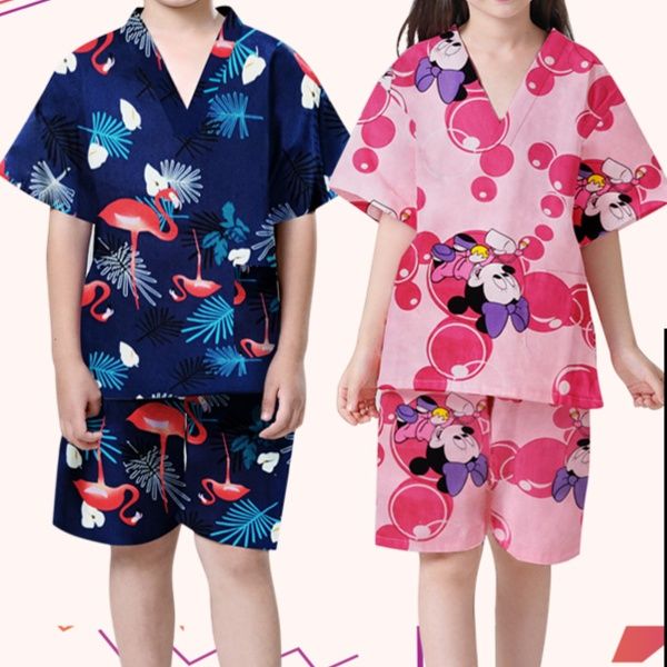 サウナグッズに最適！花柄ピンク甚平セット