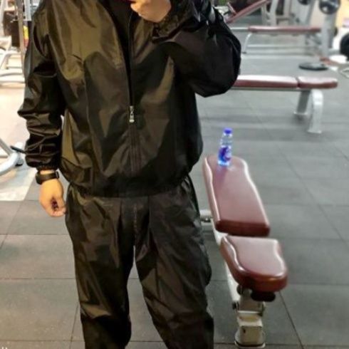 サウナグッズ 発汗促進塩化ビニル加工上下セットサウナウェア