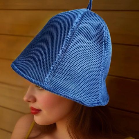 サウナグッズ 通気性抜群折りたたみ式メッシュサウナハット