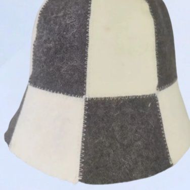 サウナグッズ 市松模様デザイン フェルト製サウナハット