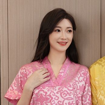 サウナグッズ 背中開き和風柄サテンサウナ上下セット