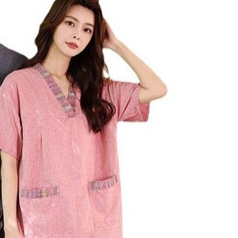 サウナグッズ 和風刺繍入り麻混紡上サウナウェア下セット