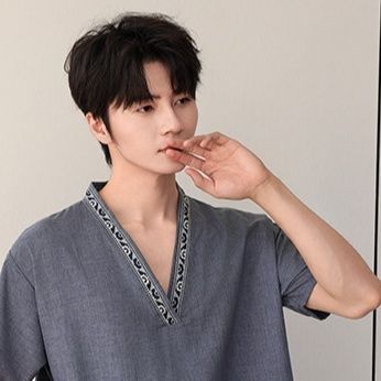 サウナグッズ 天然綿麻混紡半袖上下セットサウナウェア