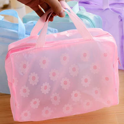 サウナグッズ クリア花模様サウナ収納バッグ