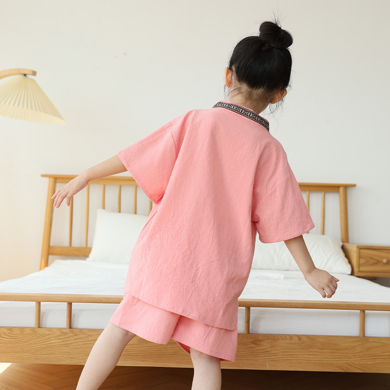 サウナグッズ 親子で楽しむ子供用甚平風サウナウェア上下セット