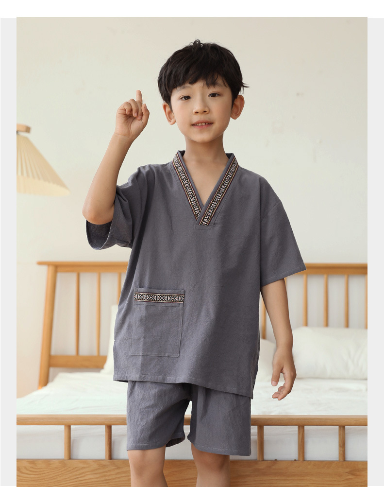 サウナグッズ 親子で楽しむ子供用甚平風サウナウェア上下セット