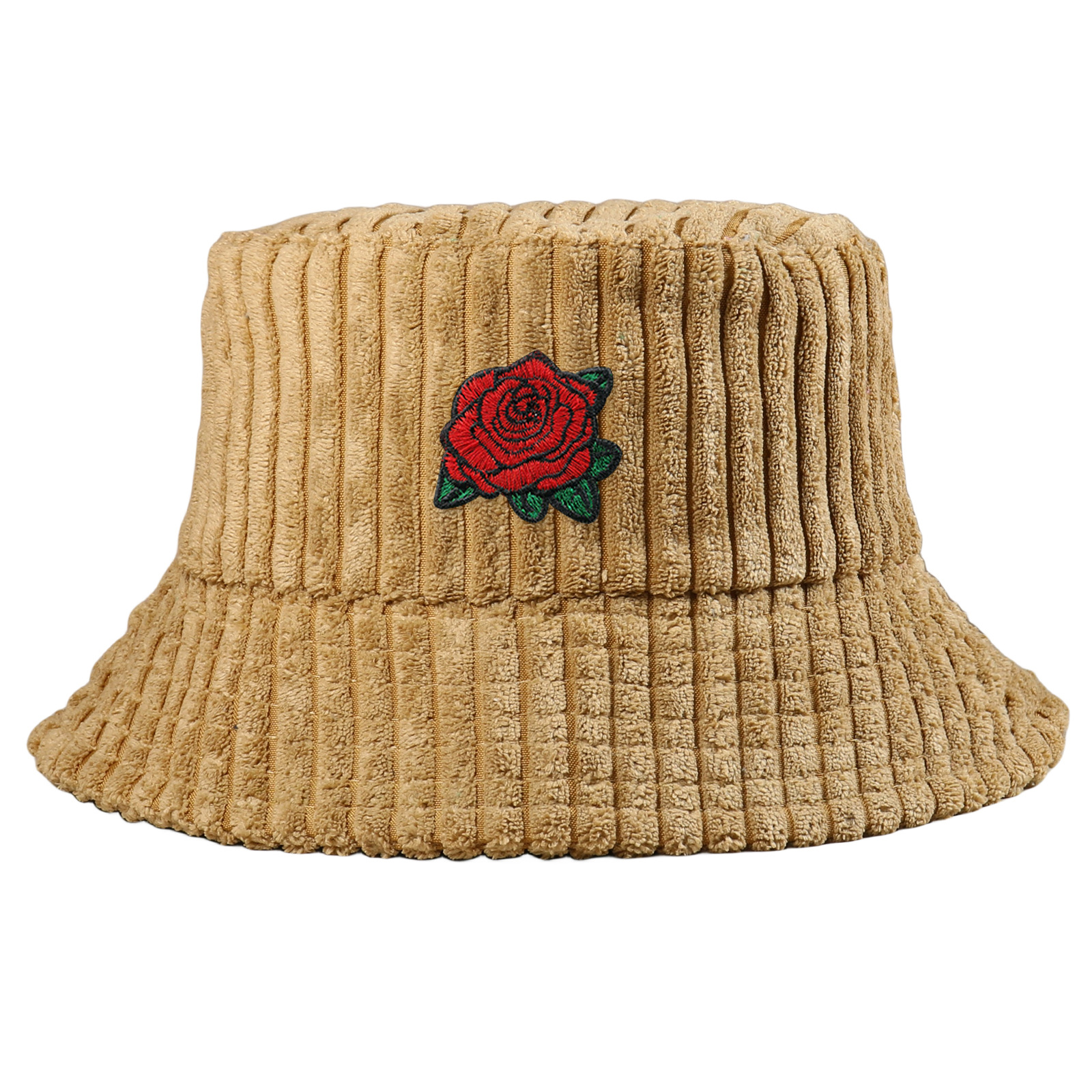 サウナグッズ 薔薇刺繍入りコーデュロイサウナハット