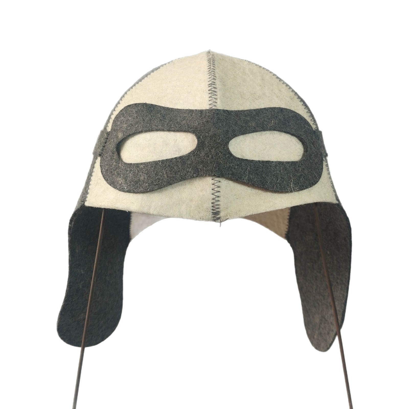 サウナグッズ 仮面デザイン羊毛フェルト製つば付きサウナハット