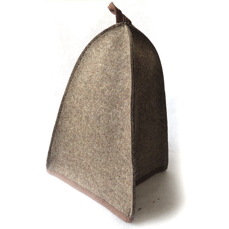 サウナグッズ 天然羊毛フェルト三角形サウナハット