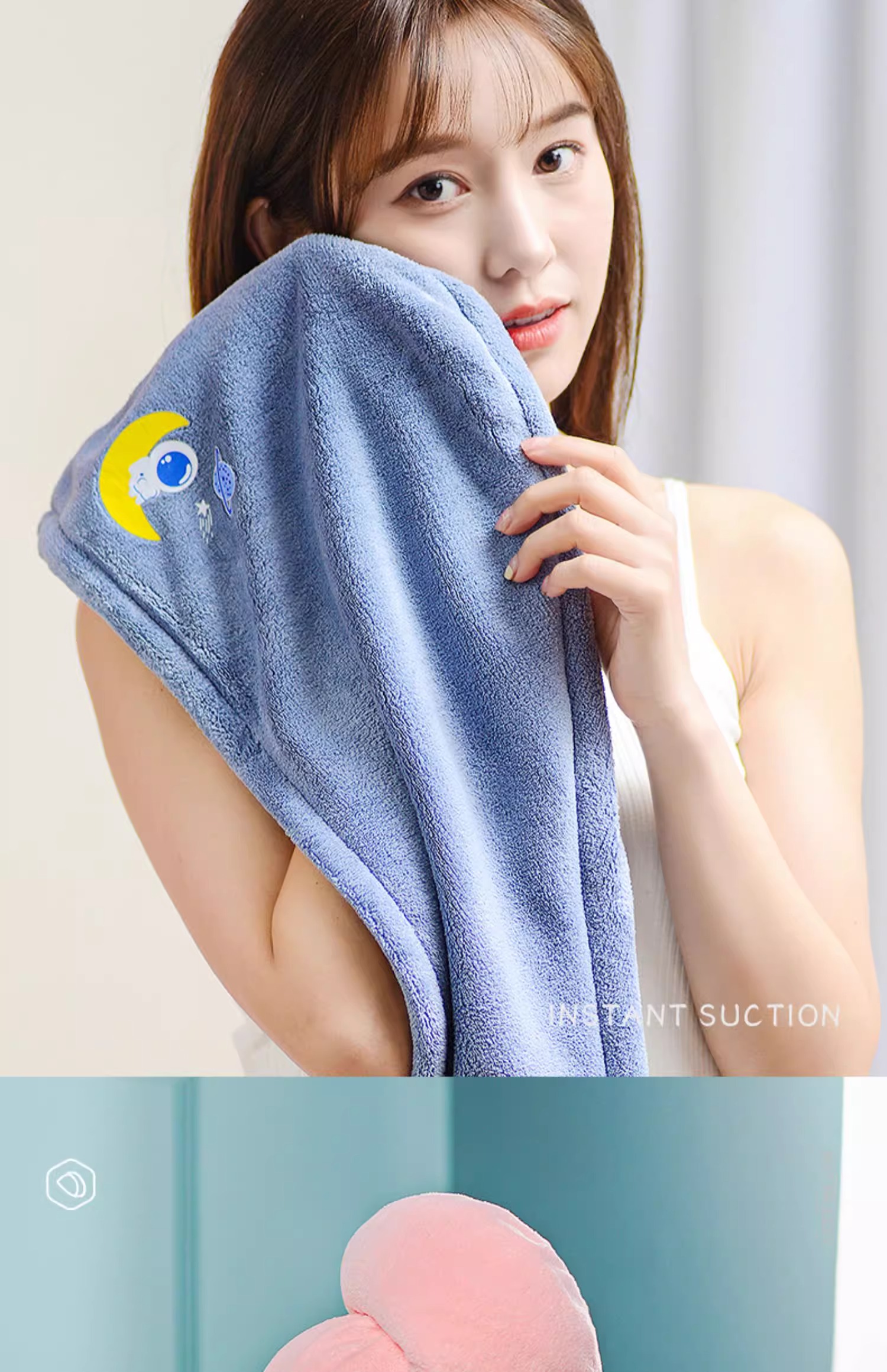 サウナハット サウナハット ふわもこ吸水ヘアキャップ