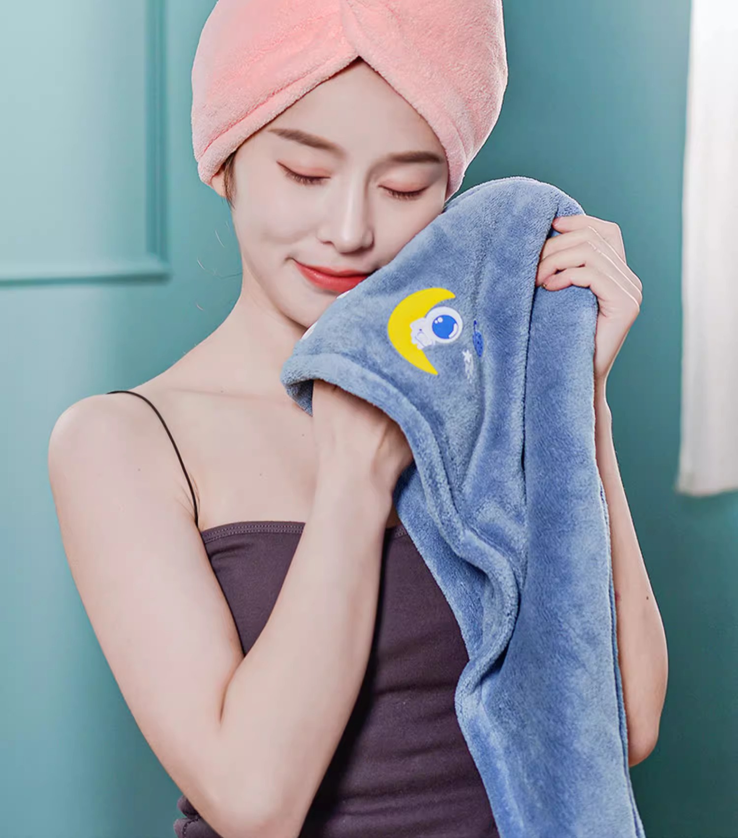 サウナハット サウナハット ふわもこ吸水ヘアキャップ