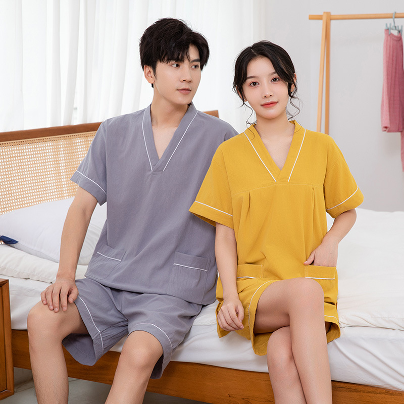 サウナグッズ 民族柄刺繍入り半袖上下セットサウナウェア