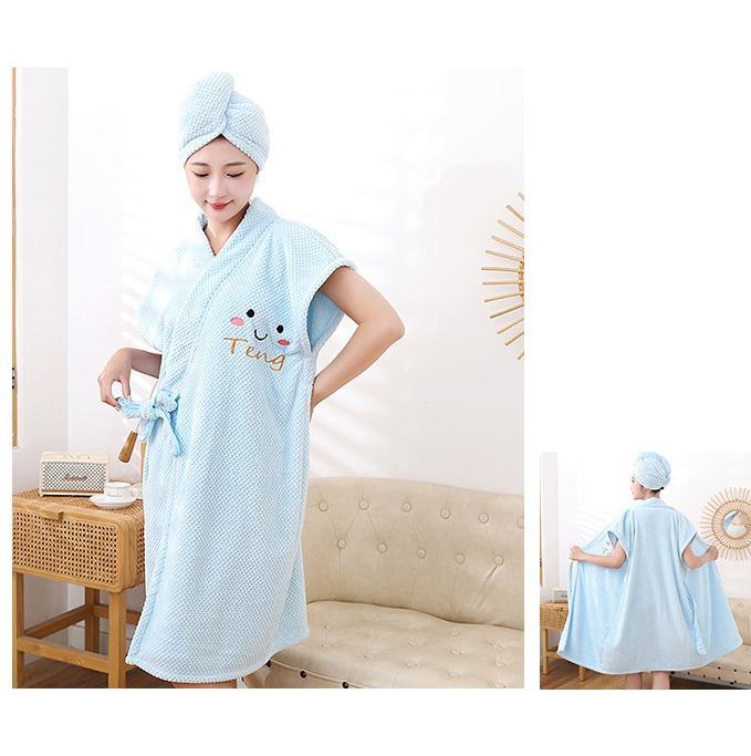 サウナグッズ 着るバスタオル ヘアキャップ付き サウナタオル 大判吸水