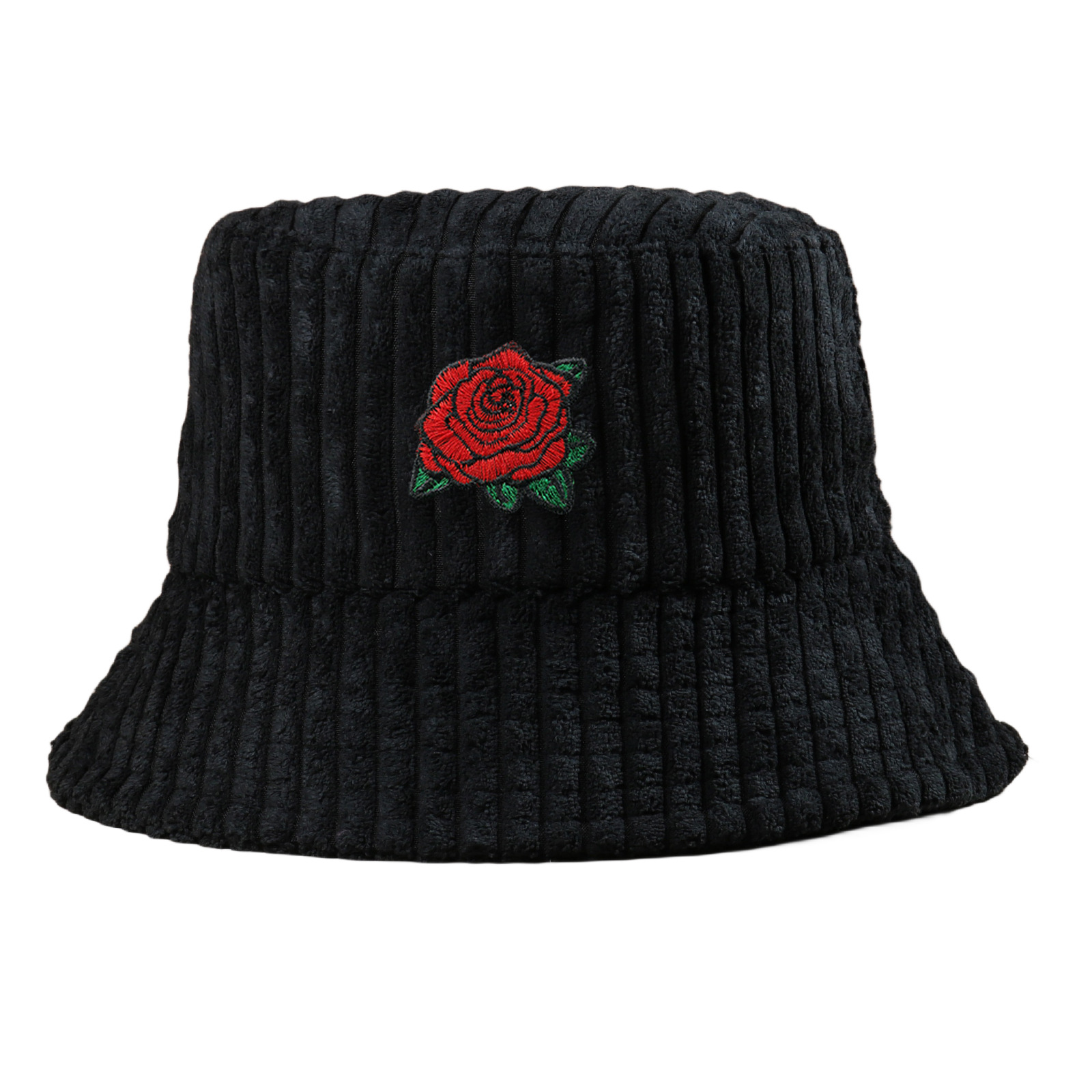 サウナグッズ 薔薇刺繍入りコーデュロイサウナハット