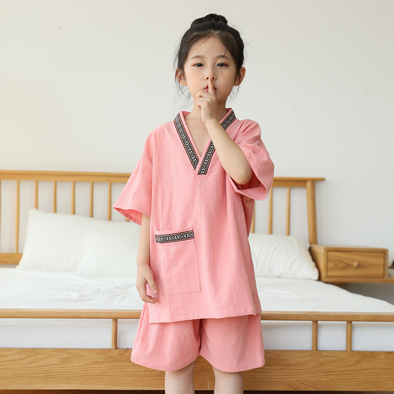 サウナグッズ 親子で楽しむ子供用甚平風サウナウェア上下セット