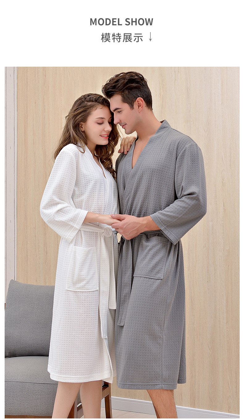 サウナグッズ 男女兼用ワッフル織りサウナガウン