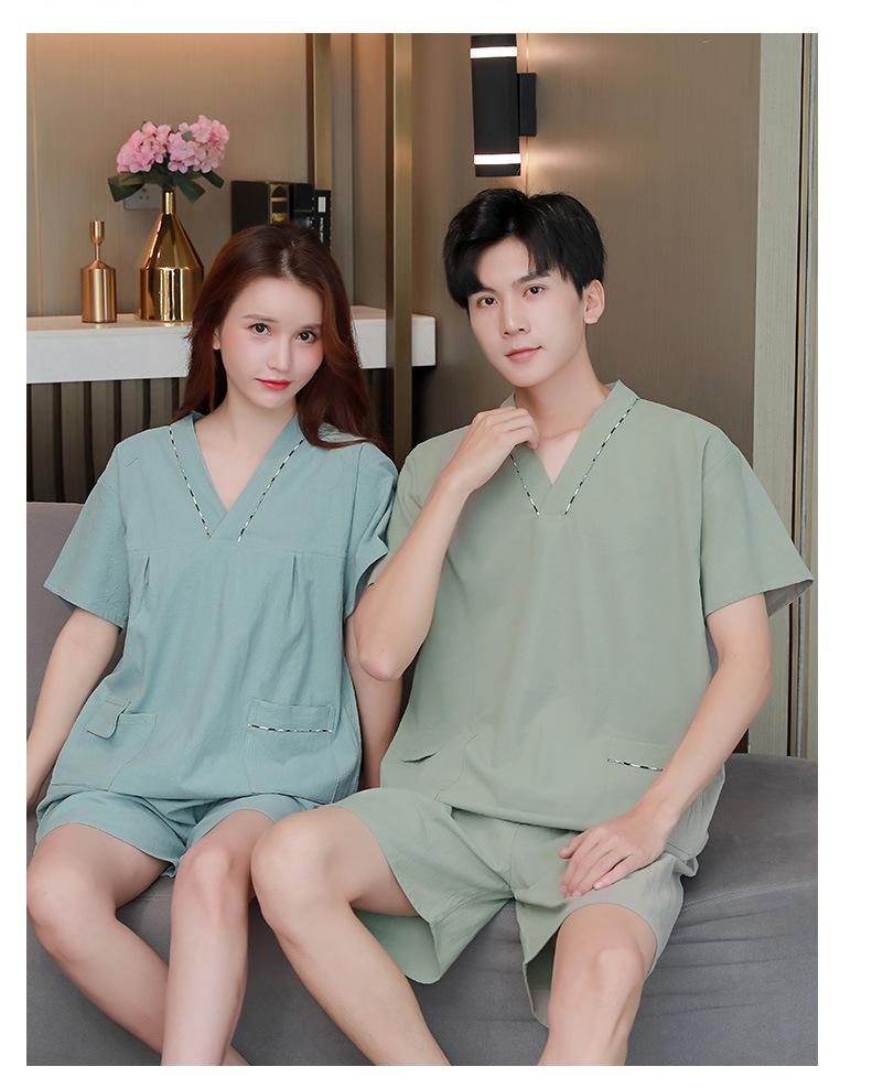 サウナグッズ 民族柄刺繍入り半袖上下セットサウナウェア