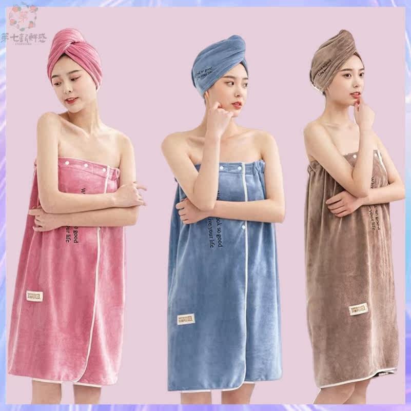 サウナグッズ 速乾ヘアキャップ付き巻きタオルセット