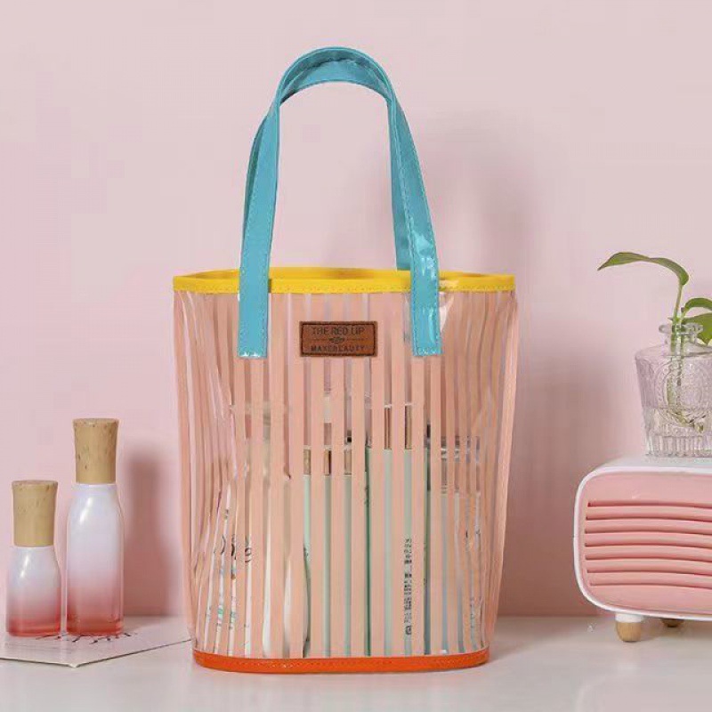 サウナグッズ 透明ストライプ サウナトートバッグ