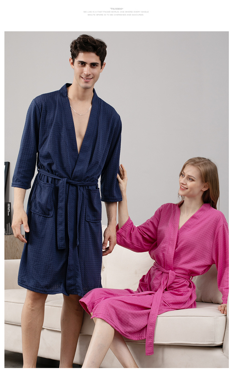 サウナグッズ 男女兼用ワッフル織りサウナガウン