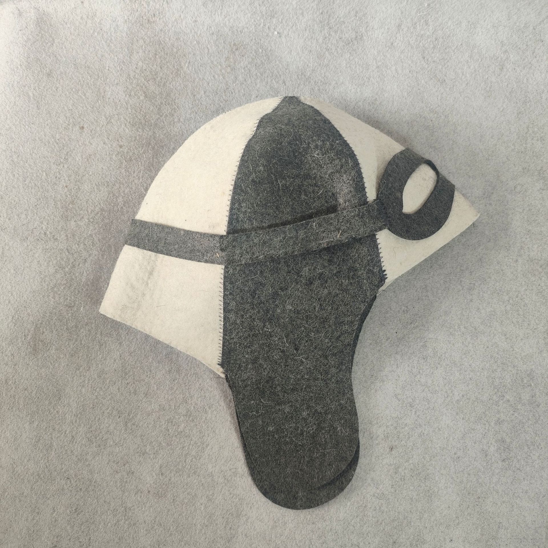 サウナグッズ 仮面デザイン羊毛フェルト製つば付きサウナハット