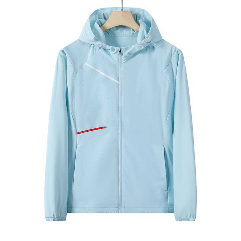 トラックジャケット 軽量防風フード付きトラックジャケット