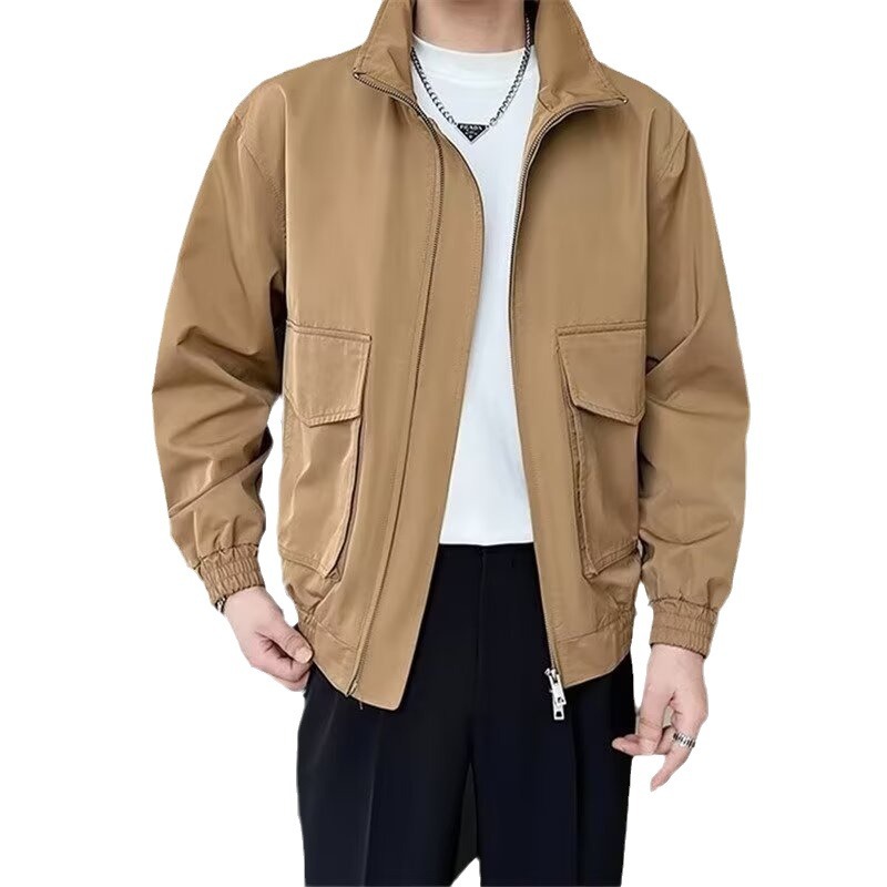 トラックジャケットナイロン 襟高デザイン軽量ナイロントラックジャケット