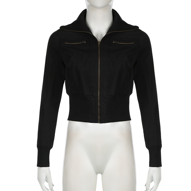 トラックジャケット ブルゾン レディース ハイネック ファスナージャケット